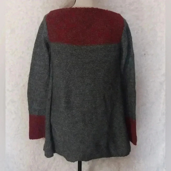Lineamaglia Red Grey/Multi Zig Zag Waterfall Cardigan, Size M Made in Italy - Picture 4 of 8